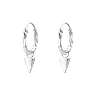 Sterling Silver Spike Huggie Hoop Earrings​